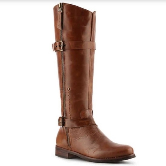 MATISSE Anthropologie 6.5 WIDE CALF Leather Militia Tall Riding Boot Distressed - Picture 4 of 16